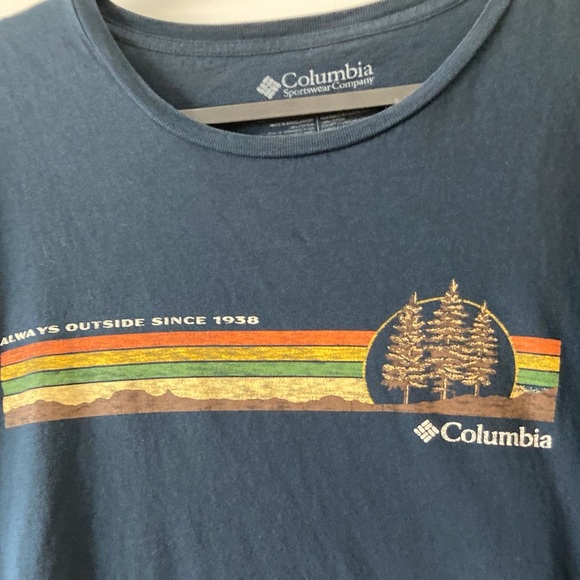 Columbia Sportswear "Always Outside" Graphic Tee | Navy Blue | Size 4X Big Tall - Picture 5 of 5